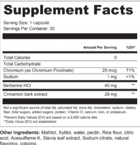 ReduBurn Supplement Facts