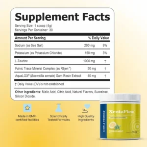 XentaFlex Supplements Facts